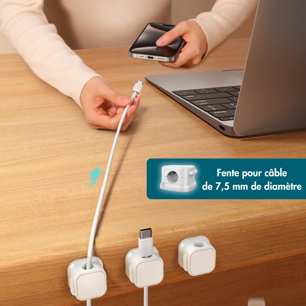 Clips Câble Adhésif - Lot De 6