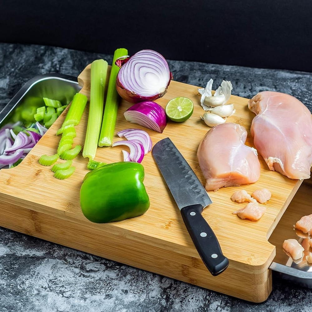 Planche À Découper Avec Tiroirs Coulissants