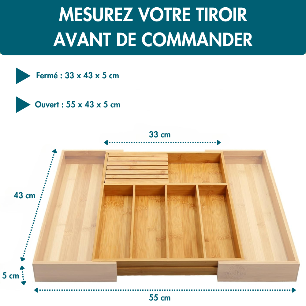 Range Couvert Tiroir Extensible