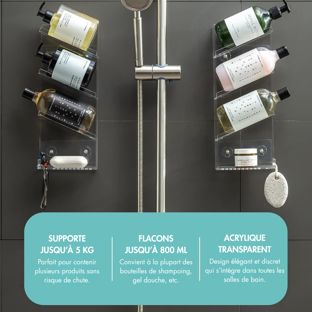 Étagère De Douche Sans Percer - Lot De 2