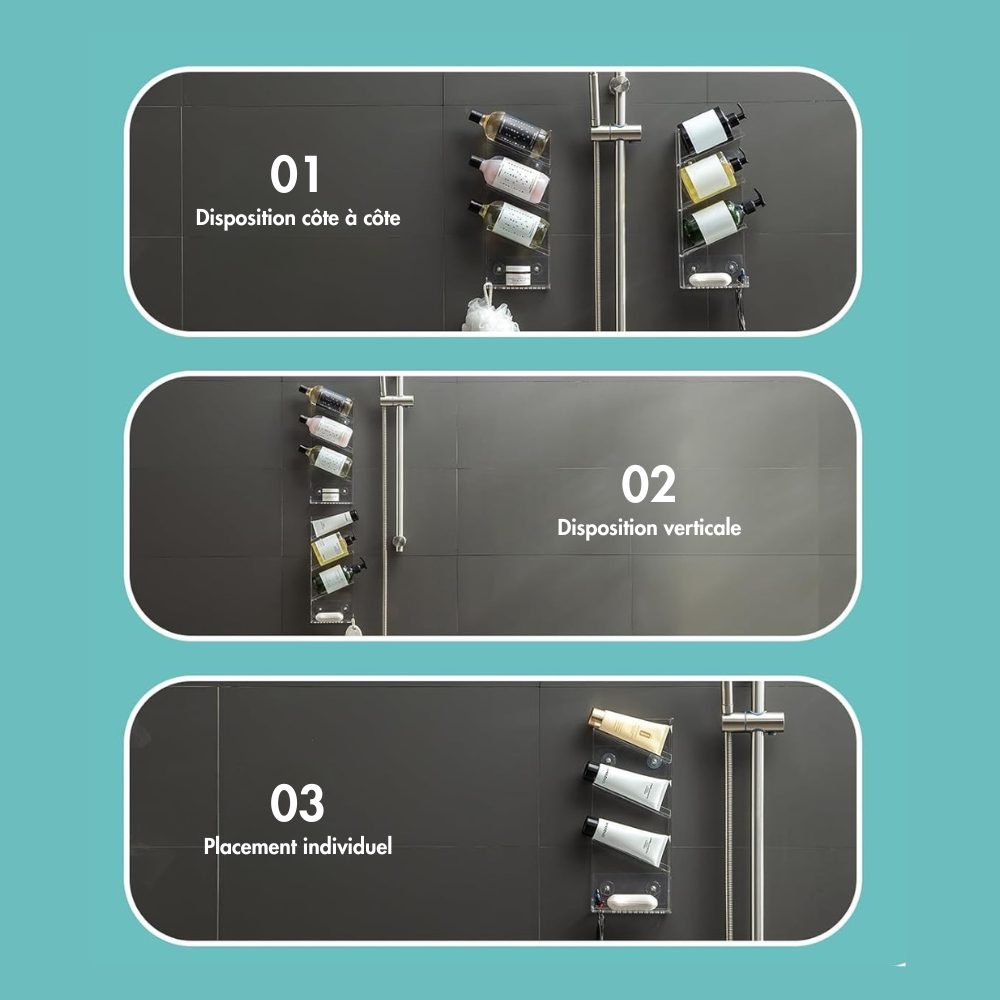 Étagère De Douche Sans Percer - Lot De 2